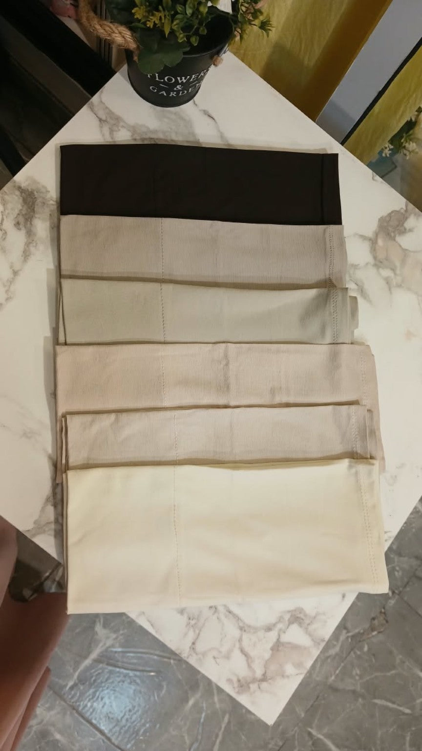 Brown, gray, sage, beige, taupe and cream cotton undercaps