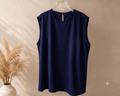 Yara Sleeveless Modest Blouse (Navy)