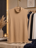Sleeveless Cotton Body Cover Tank Top (Beige)