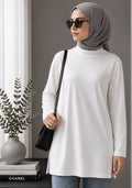 Long Cotton Basic Underlayer Tunic (white)