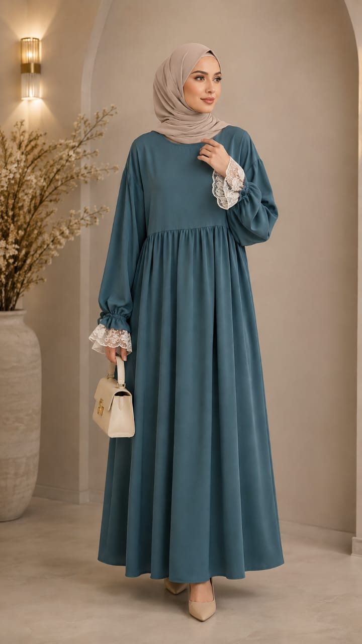 Summer Silk Jessica Dress (Blue)