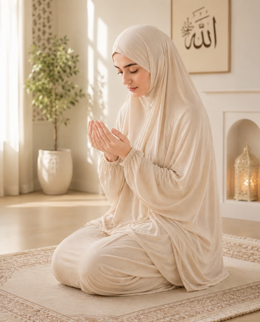 Striped Prayer Set (Beige)
