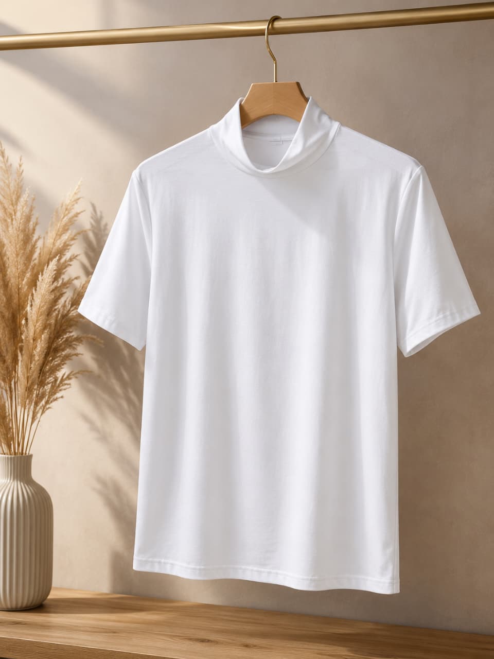 Short-Sleeve Cotton Body Cover Top (White)