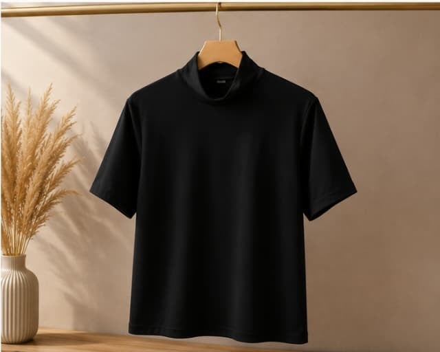 Short-Sleeve Cotton Body Cover Top (Black)