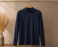 Long-Sleeve Cotton Body Cover Top (Navy Blue)