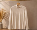 Long-Sleeve Cotton Body Cover Top (Beige)