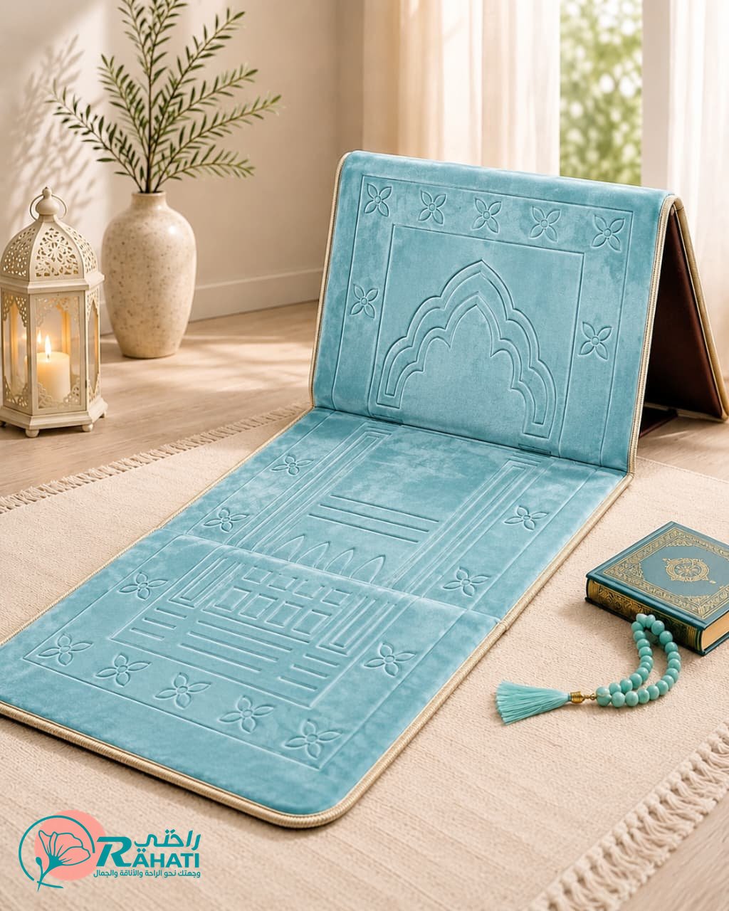 Foldable Prayer Mat with Back Support.