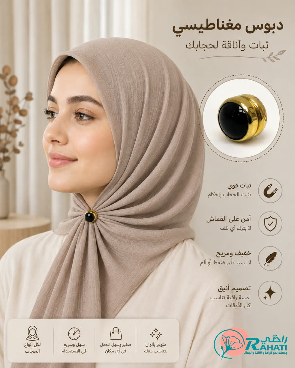 Hijab Magnet – Strong Pinless Scarf Fastener.