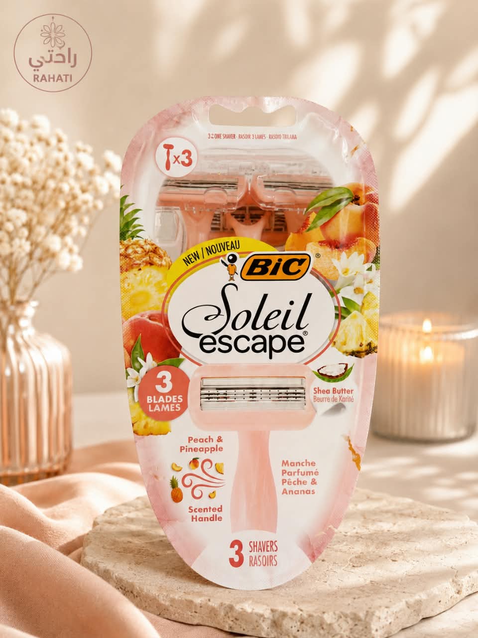 BIC Soleil Escape 3-Blade Women’s Razors – Pack of 3.