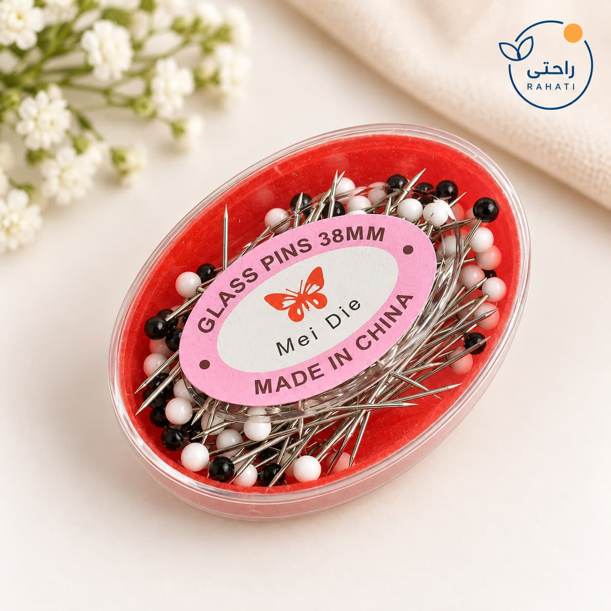 Black & white hijab pins