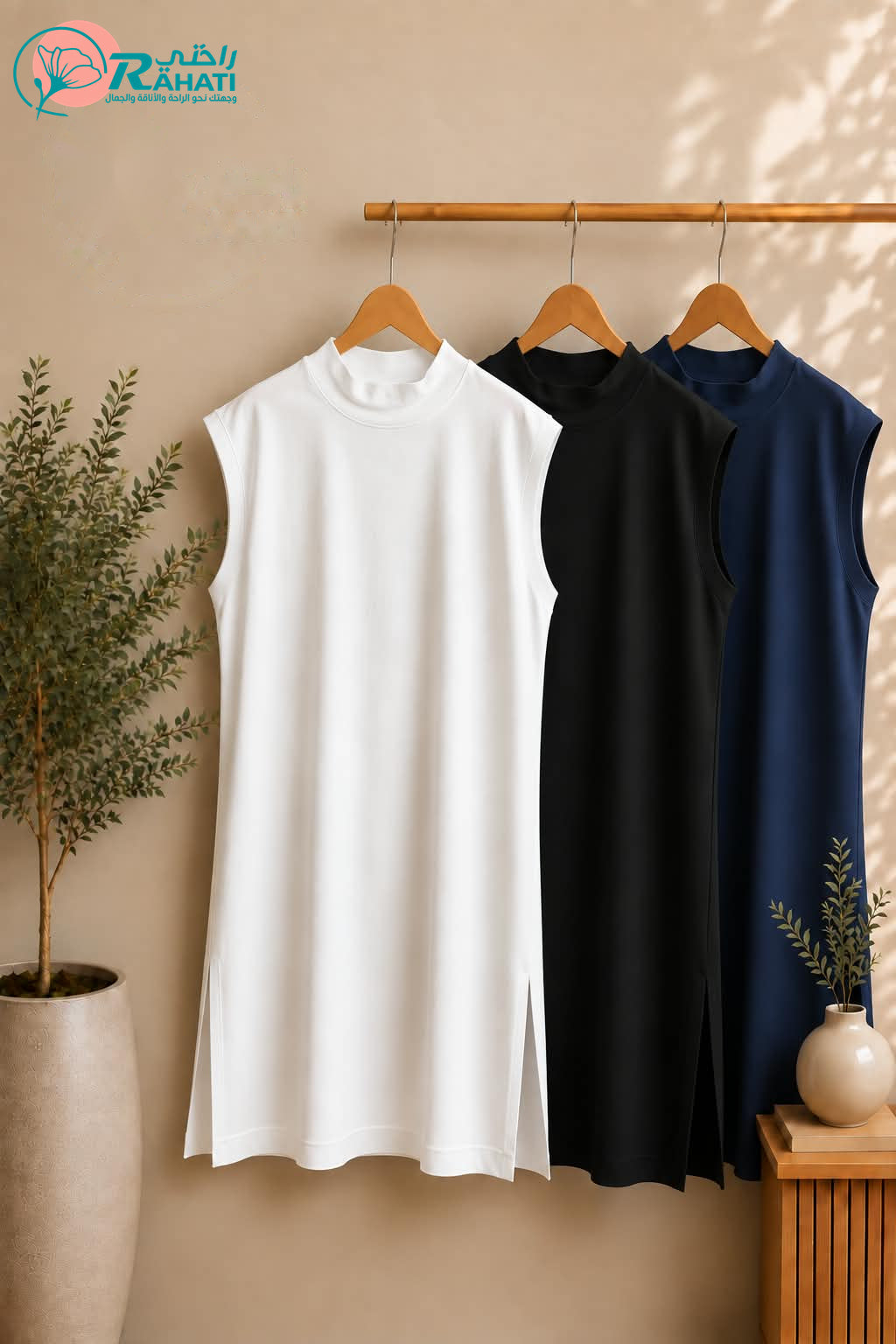 Plus Size Cotton Sleeveless Tops – 3-Piece Bundle.