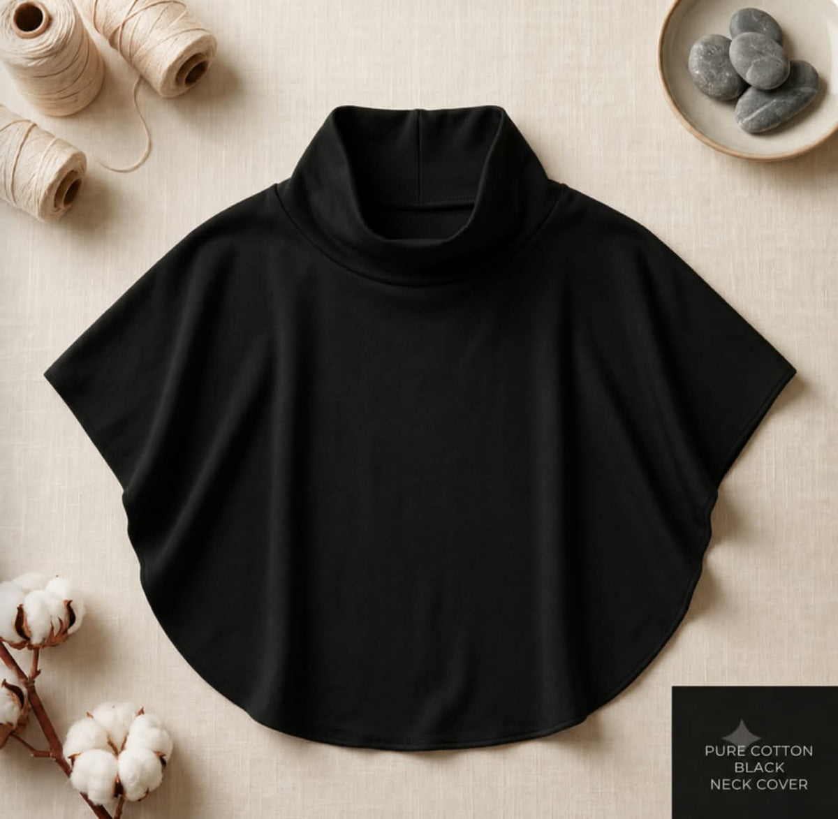 Cotton Neck Cover (black).
