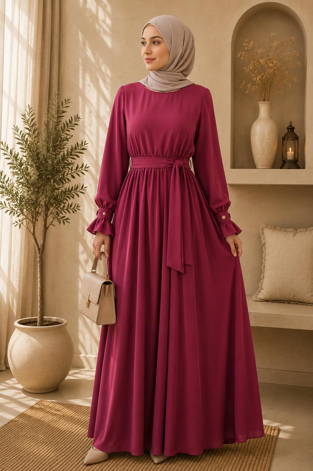 Summer Butter Crepe Maxi Dress.