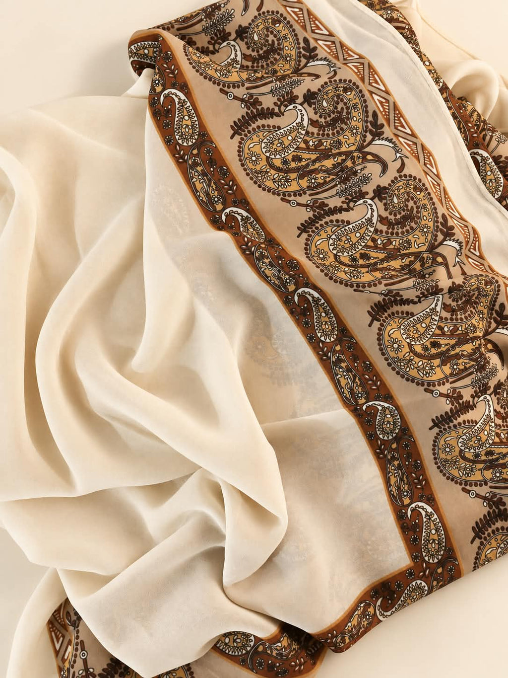 Soft Printed Crepe square Hijab Scarf