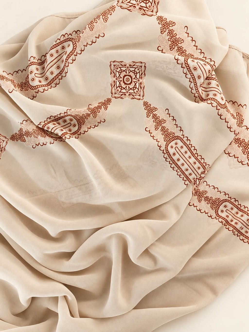 Soft Printed Crepe square Hijab Scarf