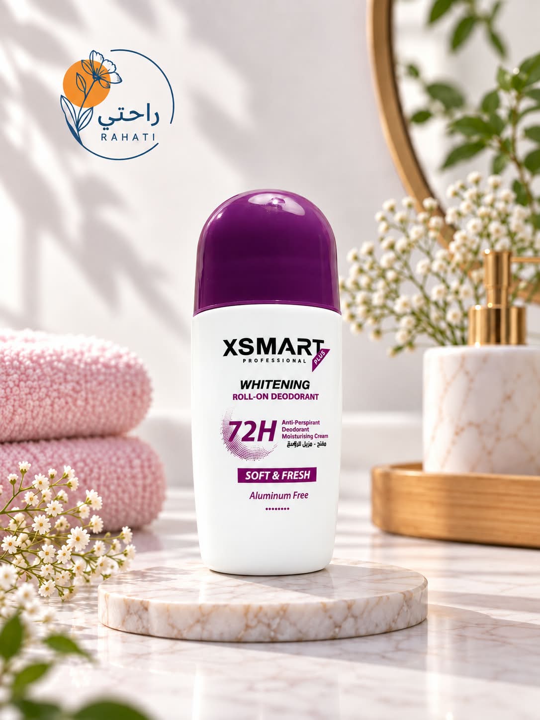 XSmart Whitening Roll-On Deodorant – 72-Hour Protection.