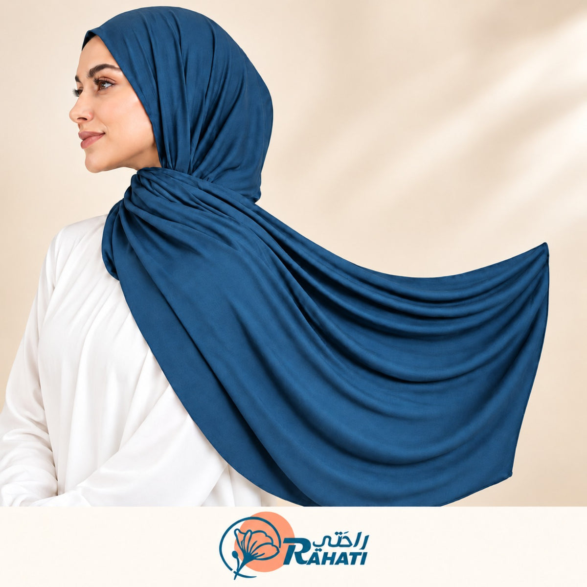 Egyptian Cotton Shawl - Petrol Blue