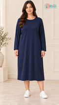 Cooling Lycra Layering Dress in navy worn by a model