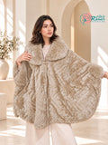 Beige soft fur cape