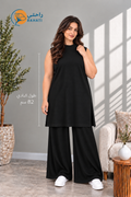 Women's black sleeveless soft cotton top and trousers set