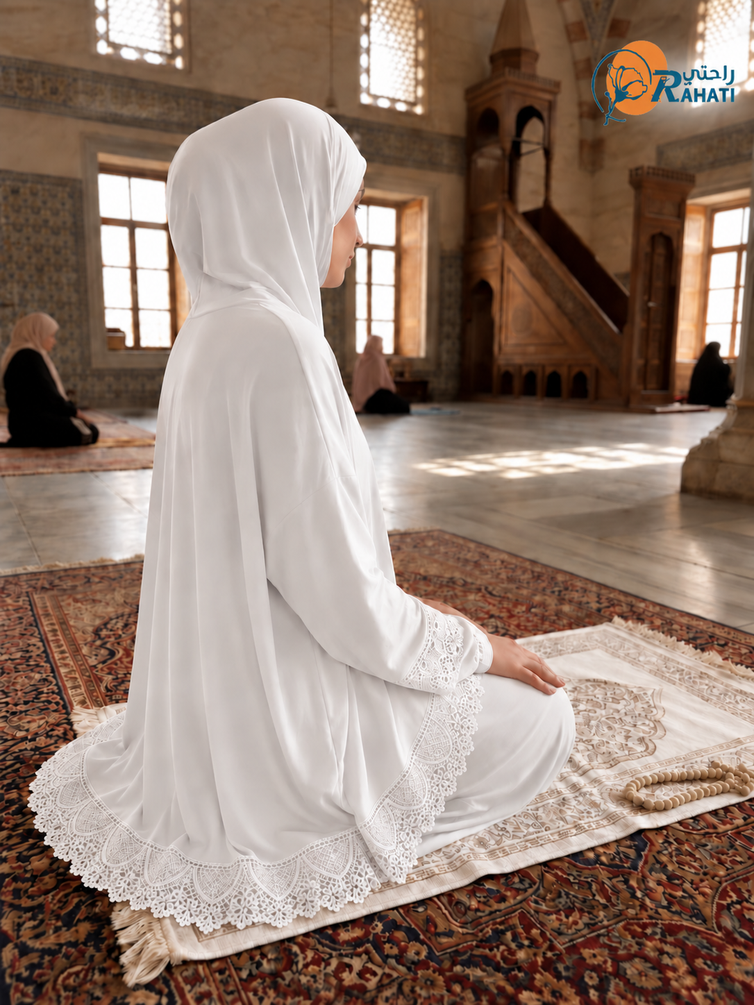Cool Lycra Prayer Set with guipure lace.