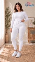 Big size - Everyday Modest cotton Leggings (White)