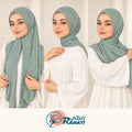Mint stitched cotton hijab