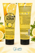 Wokali lemon exfoliating scrub for face and body 320ml front and back packaging